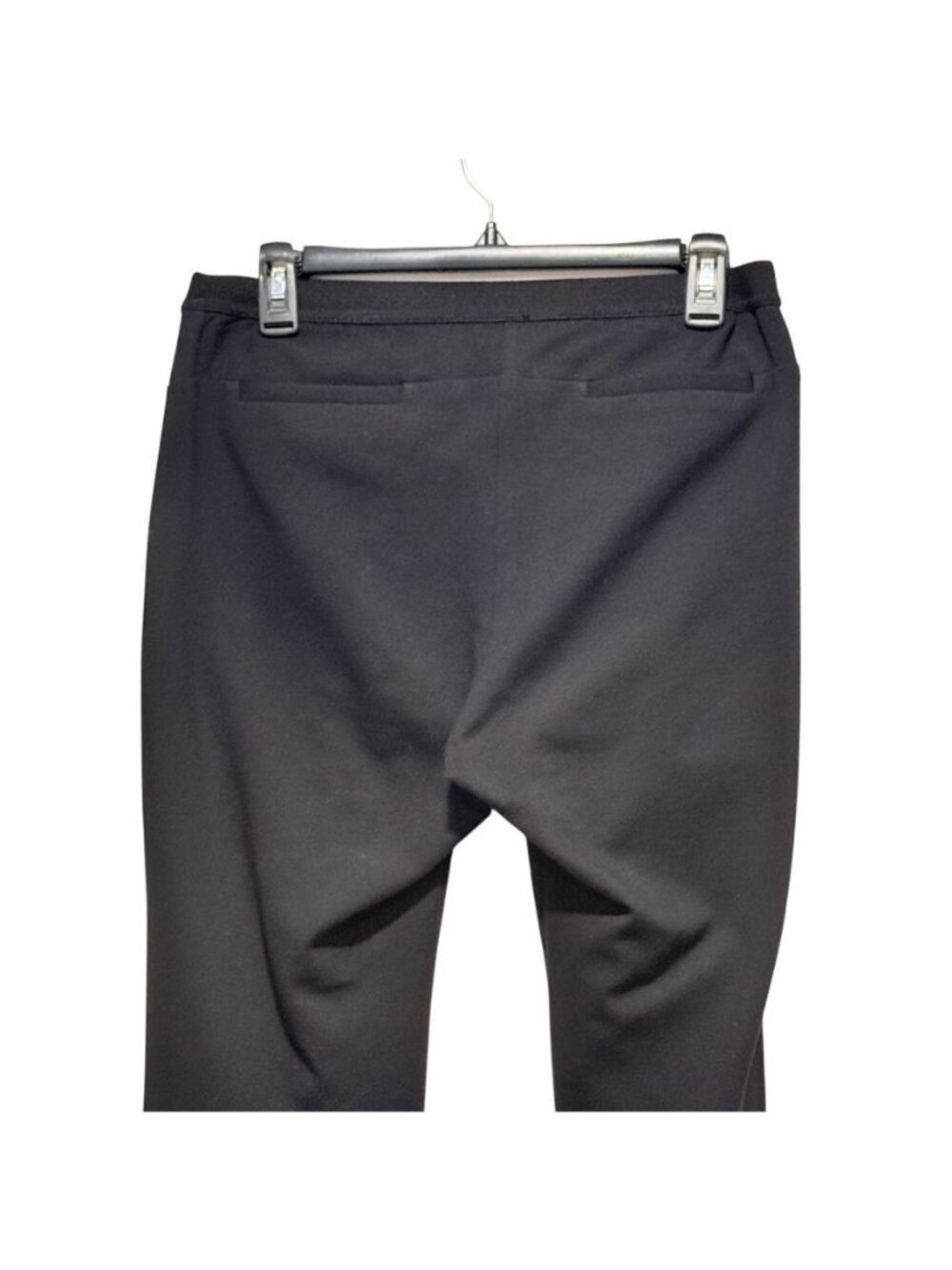 Theory Pants Womens Sz 10 Elastic Waist w/ Zipper Black Straight Career Pants - Picture 4 of 10